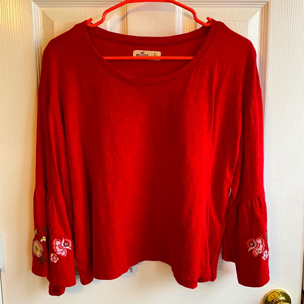 Red Flutter Sleeve Crop Top